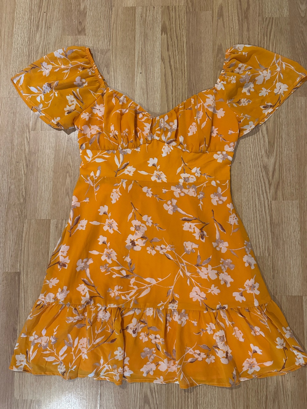 Dynamite Orange Floral Mini Dress